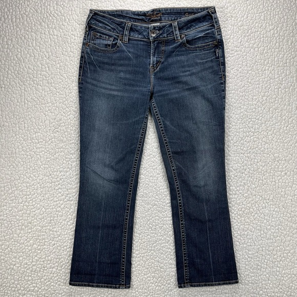 Silver Jeans Women's Size 32 (Actual 30x25.5) Blue Suki Capri - Picture 4 of 15